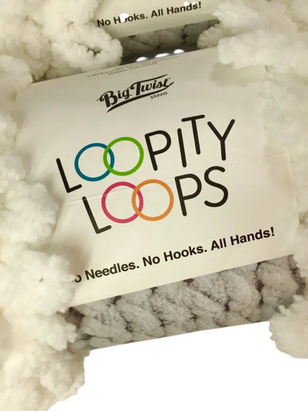Loopity Loops Yarn Lot of 3 Skeins White Big Twist 6.35 Oz Jo-Ann Fabrics Finger